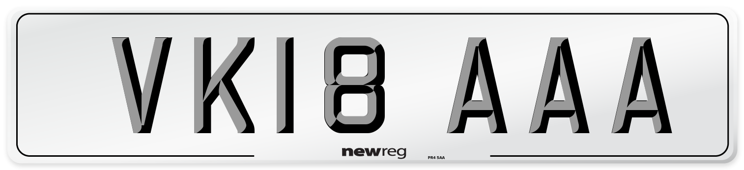 VK18 AAA Number Plate from New Reg